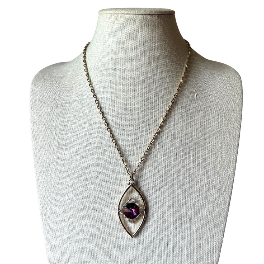Vintage Sarah Coventry Volcano Rivoli Eye Pendant Necklace
